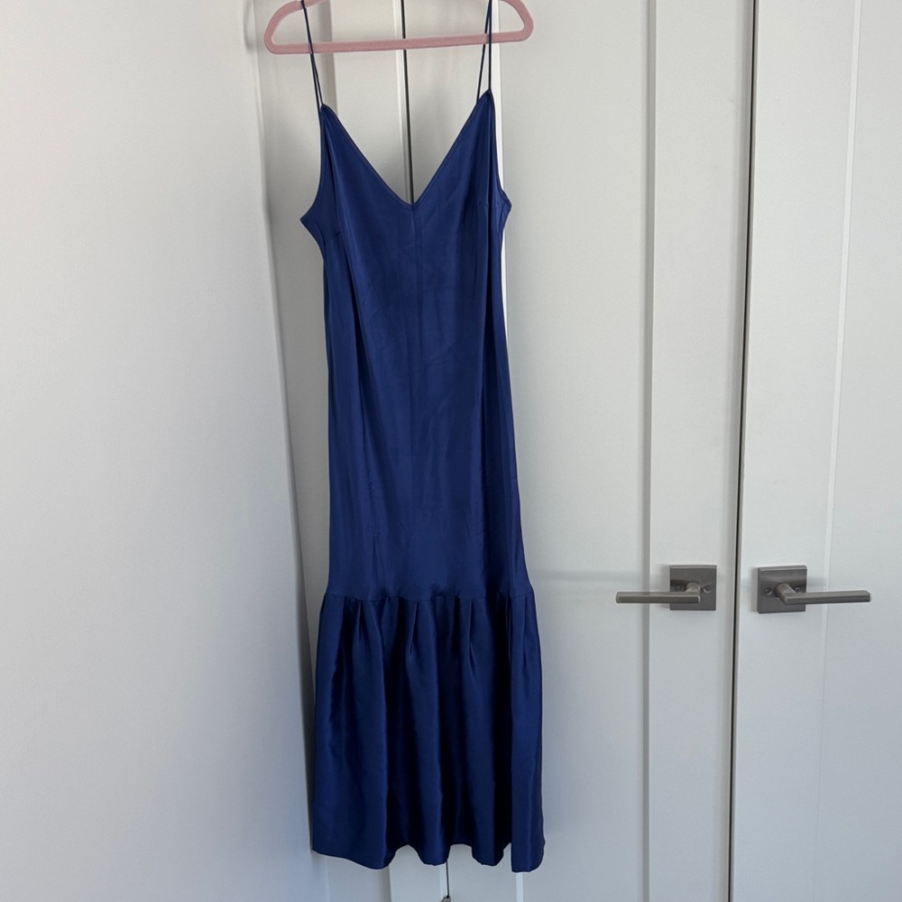 Maggie Marilyn Silk Blue Midi Dress